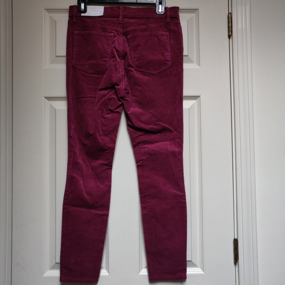 NWT LOFT Outlet High Rise Skinny Petite Corduroy Pants Purple Size 6P - Picture 2 of 7